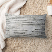 白、灰色、黒の樺の木樹皮 ランバークッション (ブランケット)