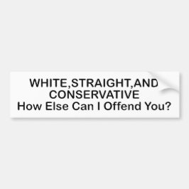 白、直線、保守色 バンパーステッカー