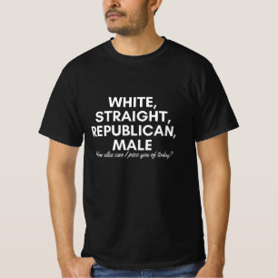 白、真っ直ぐ、共和党、男性の男性のシャツ Tシャツ