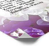 白/紫のウェディングレセプションシーティングチャート ポスター (角)