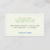 (白、緑、ターコイズ、アイボリーモダン縁ど) コーリングカード (裏面)