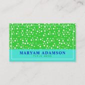 (白、緑、ターコイズ、象牙) モダンなボーダー コーリングカード (正面)