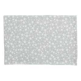 白(緑) |リノプリント星模様 枕カバー