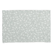 白（緑） |リノプリント星模様 枕カバー (正面右)