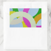 白、緑、紫、黄、茶色の円 長方形シール (バッグ)