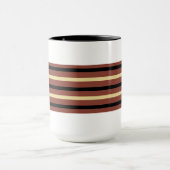 白、茶色、黒のコーヒストライプのーマグカップ マグカップ (中央)