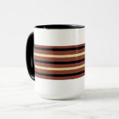 白、茶色、黒のコーヒストライプのーマグカップ マグカップ (正面左)