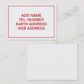 白（赤い枠） 名刺 (正面/裏面)