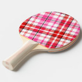 白 赤 ピンク Plaid ターターンデザイン  卓球ラケット (正面アングル)