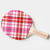 白 赤 ピンク Plaid ターターンデザイン  卓球ラケット (横)