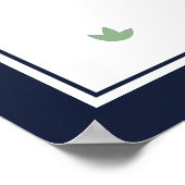 白、赤、紺色の抽象芸術ク飛んでいるレーン ポスター (角)