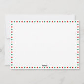 白、赤、緑のクリスマスカーパーソナライズされたド シーズンカード (裏面)