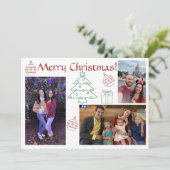 白、赤、緑の複モダン合写真 シーズンカード (スタンド正面)