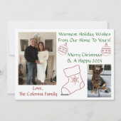 白、赤、緑の複モダン合写真 シーズンカード (裏面)