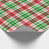 白 赤 緑 Plaid ターターンデザイン  ラッピングペーパー (角)