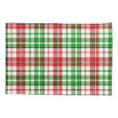 白 赤 緑 Plaid ターターンデザイン 枕カバー (裏面)