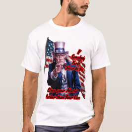 白 赤 青 愛国者 サムおじさん 白地に Tシャツ