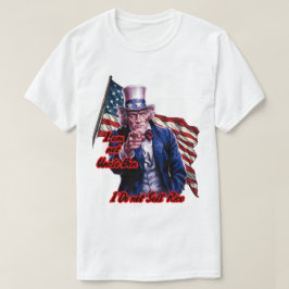 白 赤 青 愛国者 サムおじさん 白背景 Tシャツ
