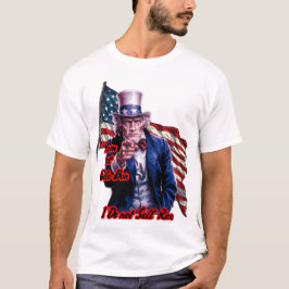 白 赤 青 愛国者 サムおじさん 白背景 Tシャツ