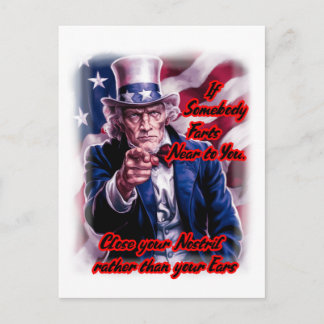 白 赤 青 Uncle Sam on a シーズンポストカード