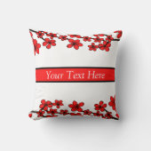 白、赤、黒のフローラここにテキスト クッション (正面)