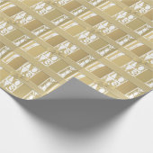 白/金ゴールドカラーフォント写真「愛してる」カスタム ラッピングペーパー (角)