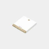 白、金ゴールドフェイクグリッターハート縁どと名前 ポストイット (アングル)