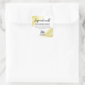 白(金ゴールドモダンインク原料ラベル) スクエアシール (バッグ)