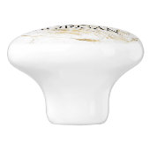 白/金ゴールド大理石、金ゴールドバー、黒名&モノグラム セラミックノブ (側面)