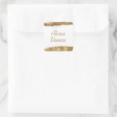 白(金ゴールド) スクエアシール (バッグ)