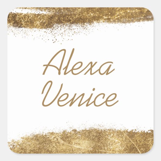 白(金ゴールド) スクエアシール (正面)