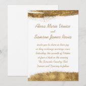 白(金ゴールド) 招待状 (正面/裏面)