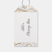 白、金ゴールド、灰色の大理石のような渦巻き流体アート ギフトタグ (裏面)