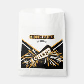 白、金ゴールド、黒のチアリーダー フェイバーバッグ (正面)