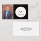 白、金ゴールド、黒パーソナライズされたの写真と名前 名刺 (正面/裏面)