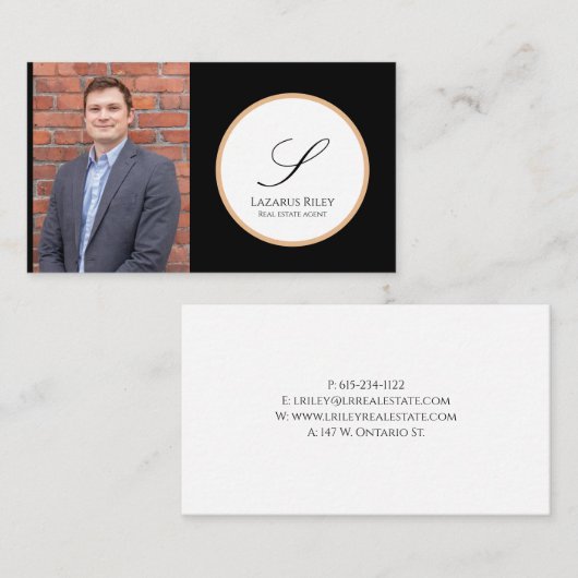 白、金ゴールド、黒パーソナライズされたの写真と名前 名刺 (正面/裏面)