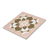 白、金色、茶色、ピンクのフローラ タイル (側面)