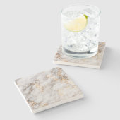 白、銀、金ゴールド大理石実在のコースター ストーンコースター (横)