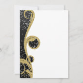 白 銀 金 黒 エレガント スワール ウェディング 招待状 (裏面)