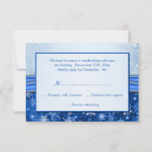 白、銀、青の雪の結晶 返信お願いします 出欠カード (裏面)