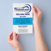 白・青の圧力洗浄サービス チラシ (ハンドル)