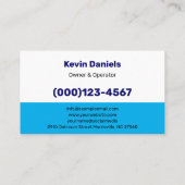 白・青の圧力洗浄サービス 名刺 (裏面)