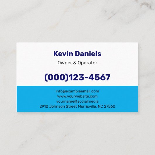 白・青の圧力洗浄サービス 名刺 (裏面)