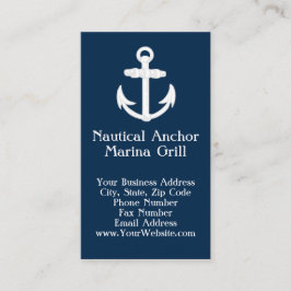 白/青の航海のいかり記号 名刺