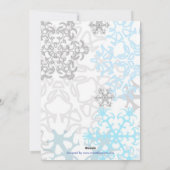 白/青の雪片2枚の写真 – クリスマスカード (裏面)