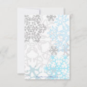 白/青の雪片2枚の写真 – 3x5クリスマスカード 招待状 (裏面)