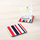 白、青、赤の各ストライプ色 コースター (右側)