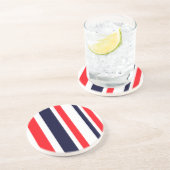 白、青、赤の各ストライプ色 コースター (側面)