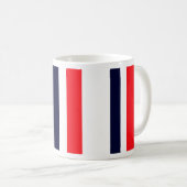白、青、赤の各ストライプ色 コーヒーマグカップ (正面右)