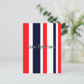 白、青、赤の各ストライプ色 ポストカード (スタンド正面)